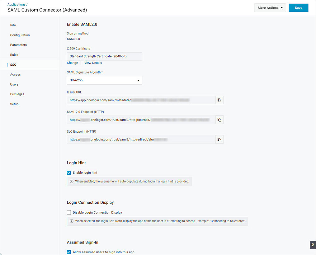 Screenshot of OneLogin, OneLogin setup 9